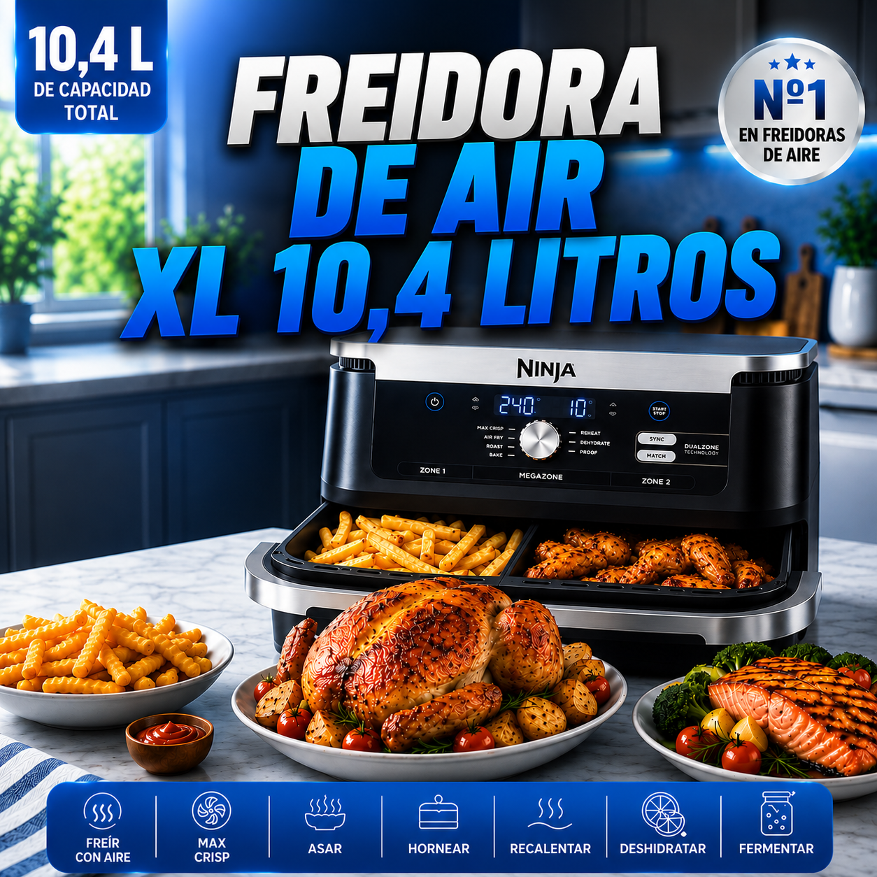 Freidora Lumina de Aire Doble XL