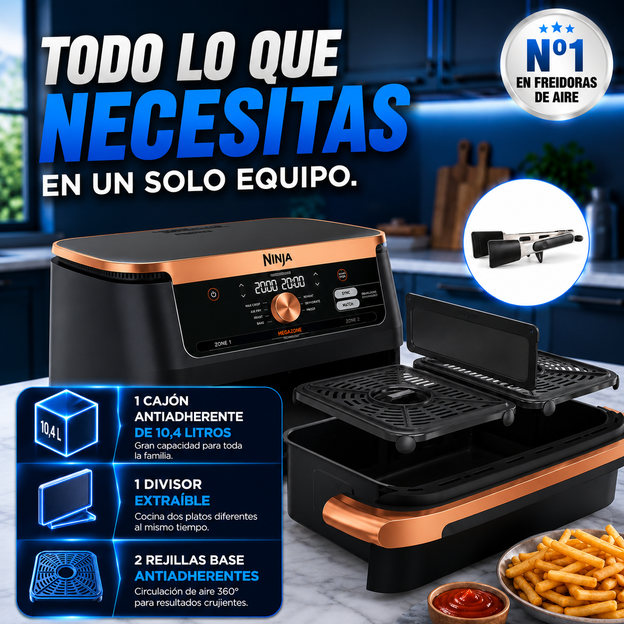 Freidora Lumina de Aire Doble XL
