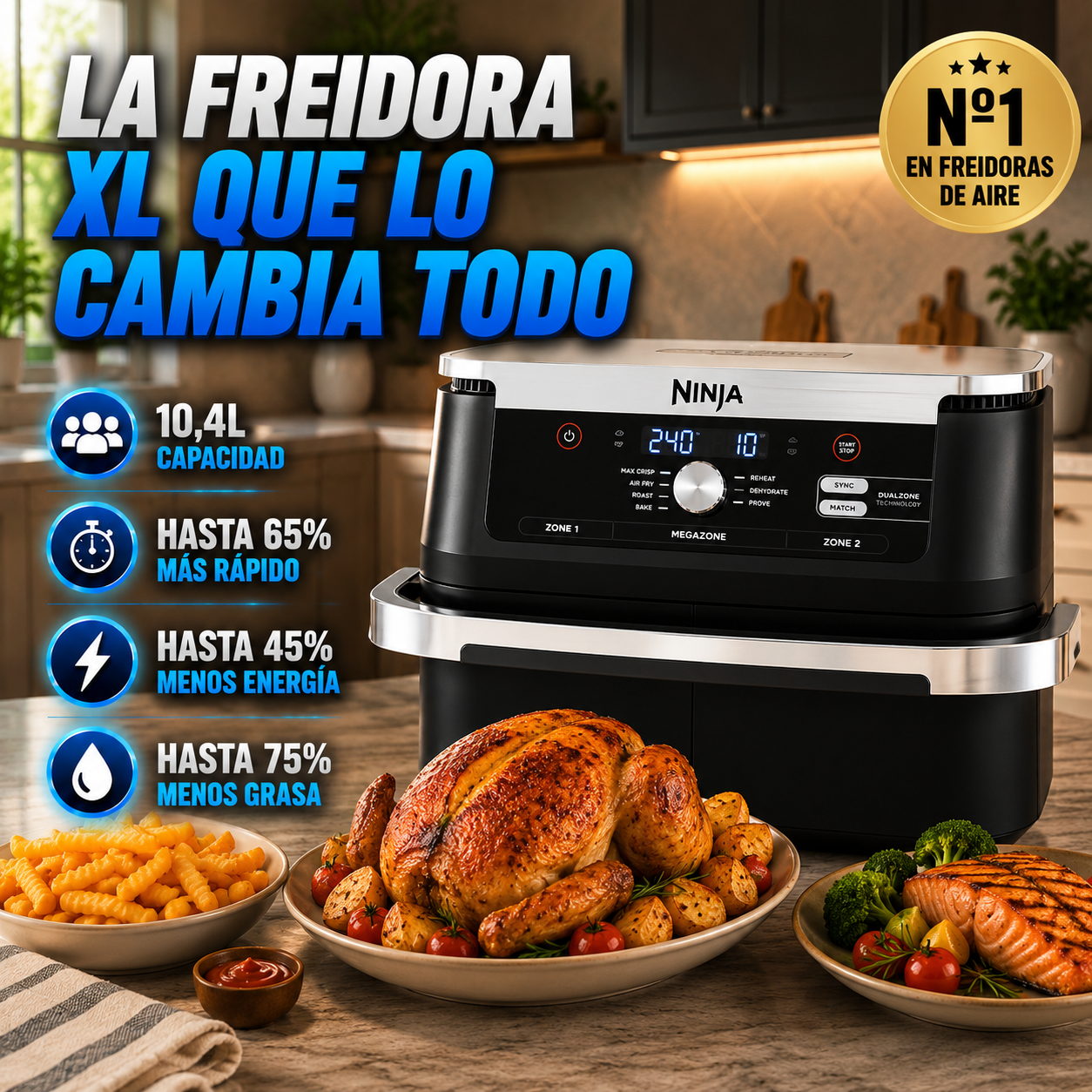Freidora Lumina de Aire Doble XL