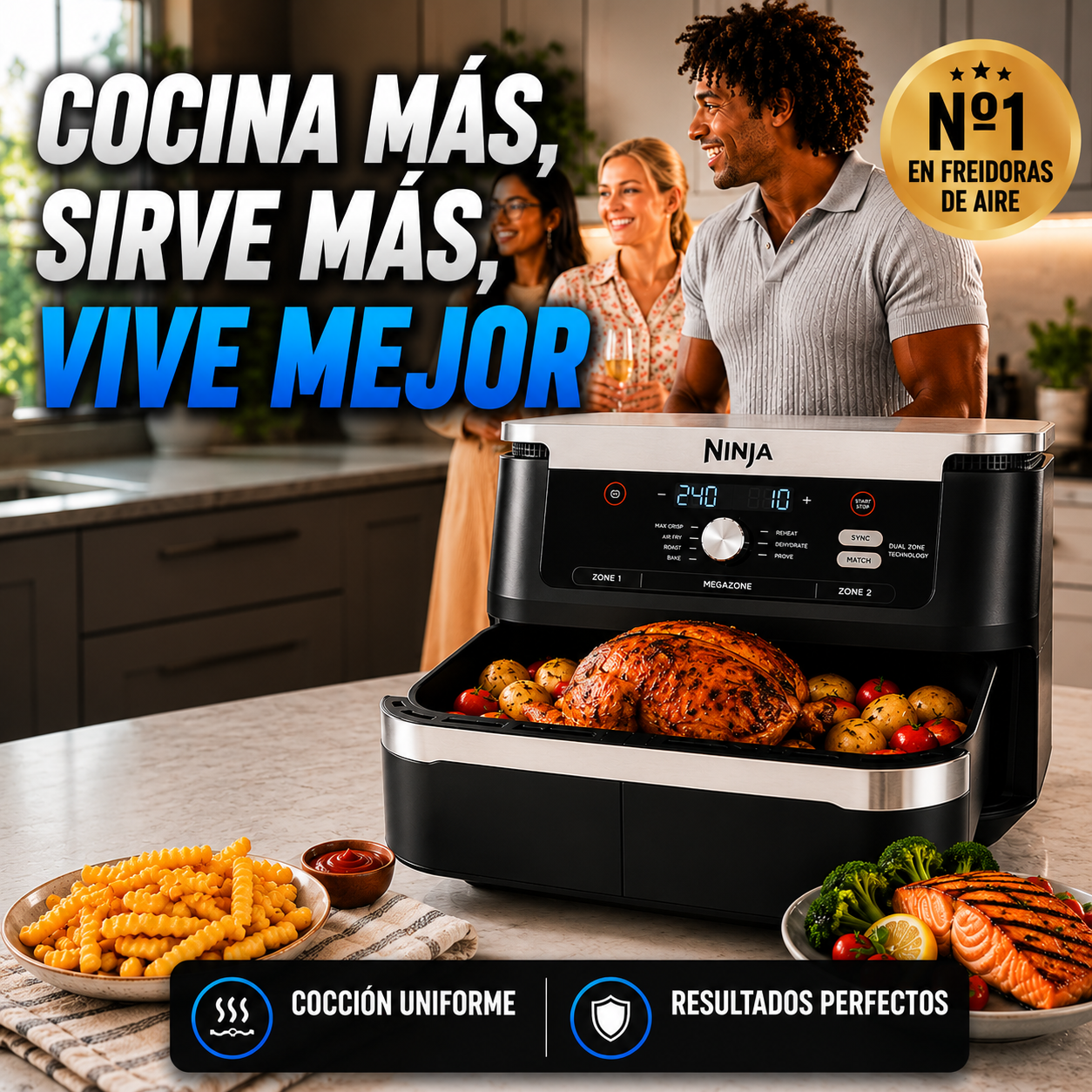 Freidora Lumina de Aire Doble XL